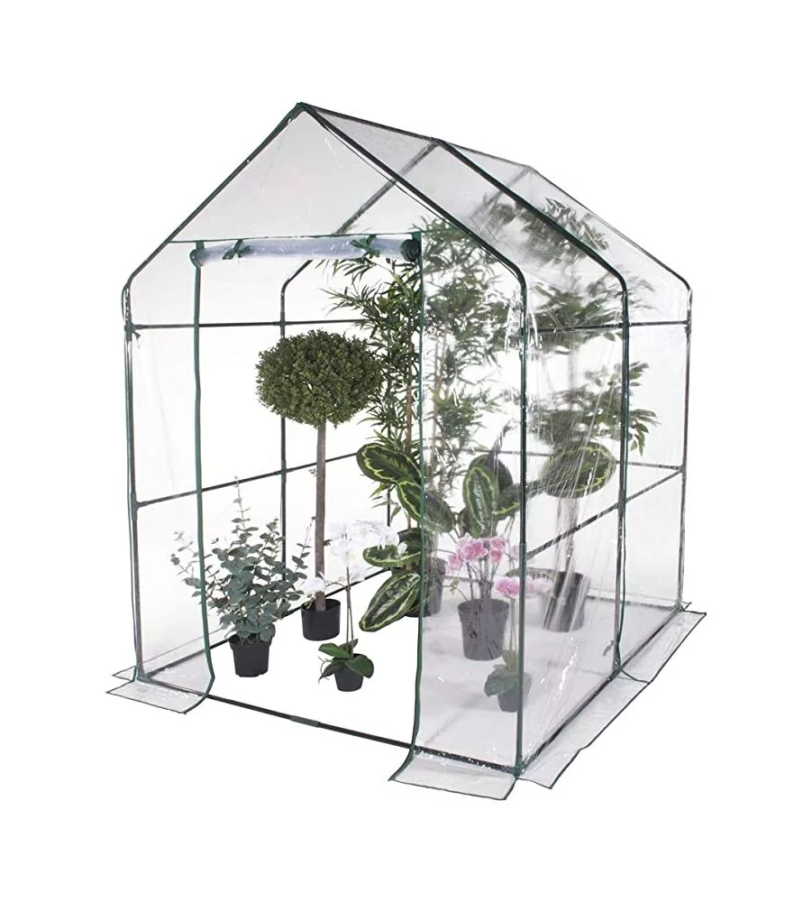 SERRA A CASETTA  CON TELO PVC SENZA RIPIANI - 140x140x197 CM - VERDELOOK